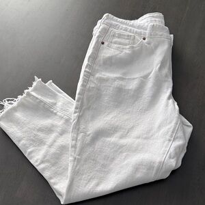White Frayed Hem Jeans